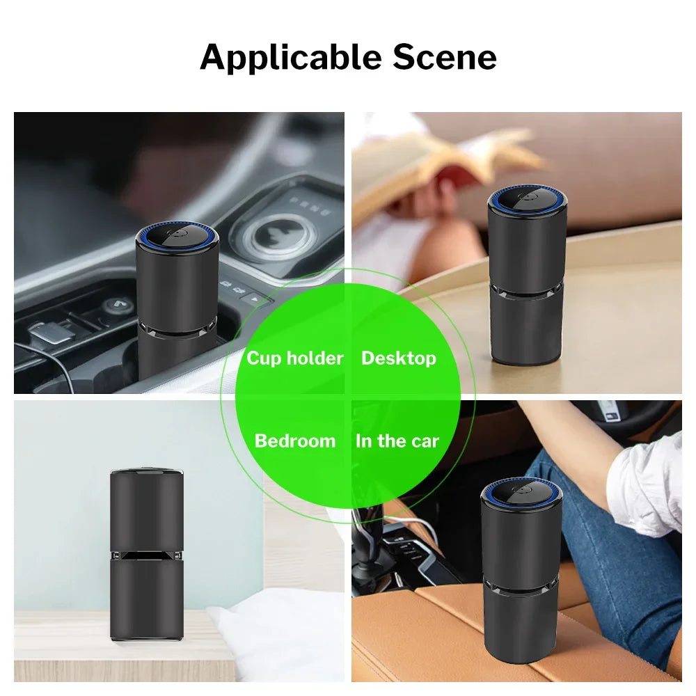 Xiaomi Youpin Car Air Purifier Negative Ion Generator USB Low Noise Deodorizer Smoke Odor Remover Mi Air Cleaner Home New Gift