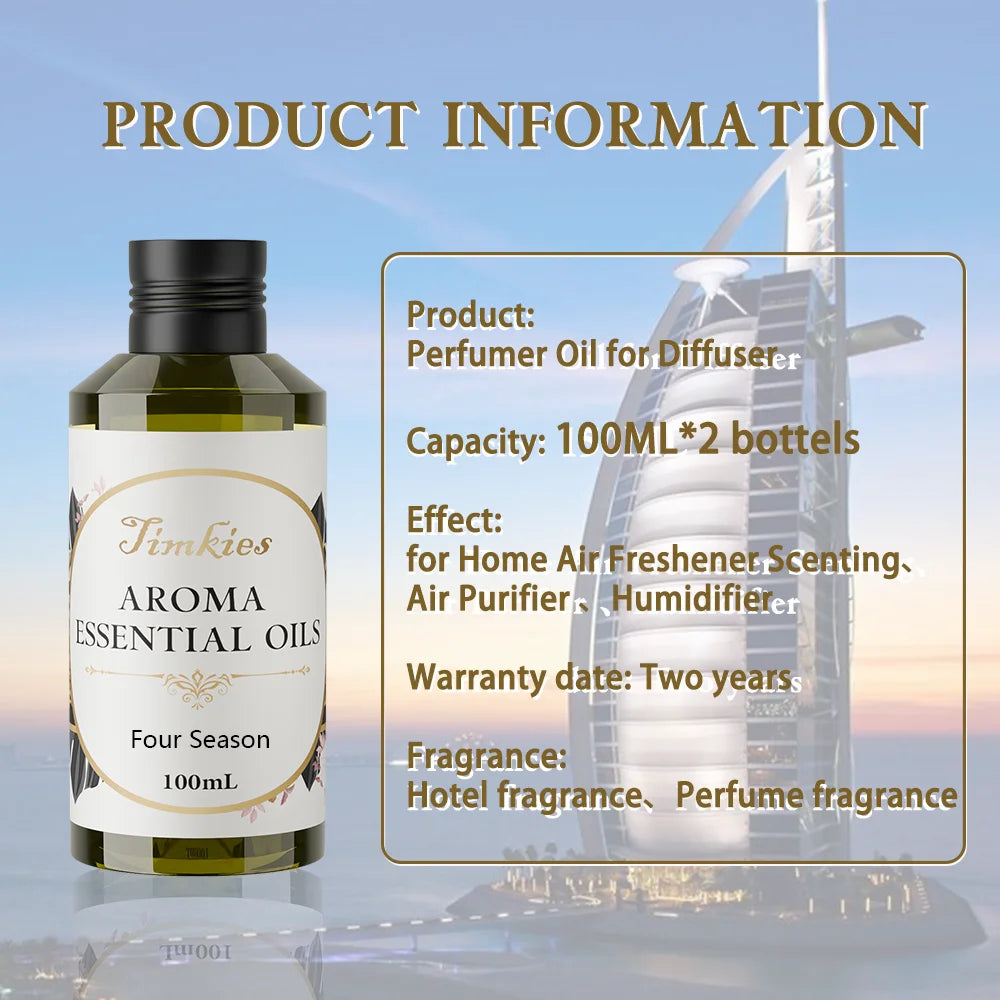 100ML Hotel Room Fragrance Diffuser for Home Air Freshener Scenting Device Air Purifier Humidifier Car Essential Oil Refil